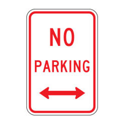 No Parking Double Arrow Sign