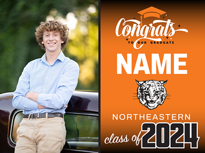 Northeastern Graduation Sign with Photo