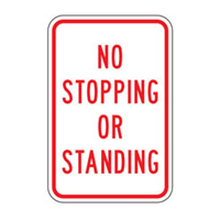 No Stopping or Standing Sign