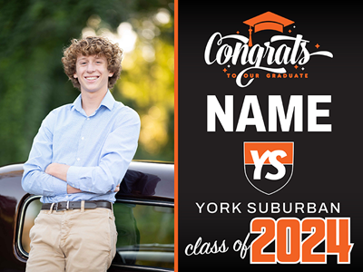 York Suburban Graduation Sign with Photo
